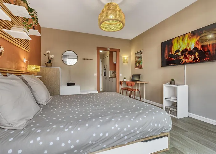 Studio Victoria Spa, Au Coeur Du Centre-Ville Cabine Hammam -Wifi -Grand Lit Double Queen Size 160X200Cm